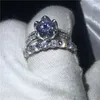 choucong цветок кольцо набор 3ct ясно Алмаз 925 стерлингового серебра обручальное обручальное кольцо кольца для женщин мужчины ювелирные изделия