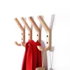 Creative Wooden Hooks Towel Coat Hat Hangers Oak Wood Wall Mounted Hooks Key Holder Storage Door Rack Organizer2628172