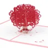 3D Pop Up Love Tree Valentine Anniversary Wedding Greeting Cards Laser Cut Invitation Card Festive Party Supplies