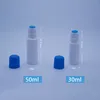 30G 50ml Plástico Sponge Aplicador Garrafas HDPE Branco Rolo vazio no tubo de garrafa com cabeça de esponja azul