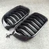 Pair Mesh Grilles For BMW X3 X4 F25 F26 Dual Line Glossy Black Kidney Grille Front Bumper Grill 2014-2016 Left and Right