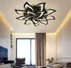 New Iron Acrylic LED Petal Ceiling Lamp Living Room Study Bedroom Kitchen Household Ceiling Lights Modern LED Lighting Black MYY231P