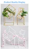 Nuovo stile Centrotavola con supporto per fiori da tavolo in metallo alto a forma di rettangolo dorato senyu0147