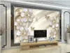 3d murais papel de parede para sala de estar de ouro de ouro ameixa parede de fundo de tv europeia
