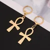 Stainless Steel Egyptian Jewelry The Key of the Nile Ankh Cross Earring