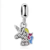 Uyar Pandora Gümüş Bileklik 20pc Unicorn Kurbağa Balık Denizkızı Boncuk Charms Diy Avrupa Tarzı Charm Moda DIY Takı Kadınlar Hediye