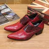 Red Snake Fashion Skin Party Robe authenticale talon haut oxford pour hommes