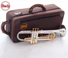 Mässing Trumpet Silverpläterad GOLD KEY LT180S-72 Flat Bb Professionell trumpetklocka Topp Överlägsen kvalitet musikinstrument