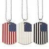 Nuova etichetta dell'esercito militare in acciaio inossidabile placcato oro alla moda simbolo USA bandiera americana collane con pendenti per gioielli da uomo/donna
