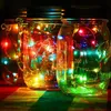 Zasilany słonecznym Mason Jar Pokrywa DIY LED Fairy String Lights Party Garden Decor Light Dla Ogrodów Światła Salowe