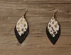 Leopard leather earrings New Designer Real leather earrings European and American leopard double-layer leaves earrings GB1013