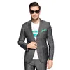 2020 Fashion Mens Suits Custom Made Wedding Tuxedos Glen Plaid Two-Button Peaked Lapel Groom Wear Casual Business Suit Jacket+Pants