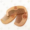 MOQ 500PCS Logo Anpassad Privat Etikett Wood Comb Beard Hair Combs Beauty Barber Shop Promotion Presenter