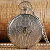Retro Silver Pocket Watch Hollow Out Case Spider Design Handwind Mechanical Clock Skeleton Roman Number Dial Timepiece Pendant FOB Chain rel