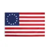 أمريكي بيتسي روس العلم البوليستر 90 * 150 سنتيمتر 13 نجوم الولايات المتحدة الأمريكية الأمريكية بيتسي روس العلم للديكور ZZA1132