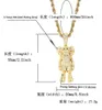 14K Gold Plated Ins Cartoon Doll Pendant Necklace Micro Pave Cubic Zirconia Simulated Diamonds with 24inch Gifts Box Chain