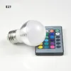 E27 E14 LED 16 Изменение цвета Цвета RGB RGBW Светодиодная лампа RGBW 85-265V RGB Светодиодный Свет Светового света + ИК Пульт дистанционного управления