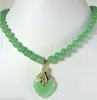 FREE SHIPPING > Noblest 8mm green/ necklace 18 inch +heart love pendant