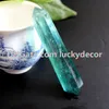 10Pcs Natural Green Fluorite Rare Crystal Double Terminated Wand Point Healing Specimen 6 Faceted Prism Bar Reiki Chakra Meditation Therapy