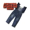 Bébé vêtements d'été 1-6T mode enfant bébé fille vêtements ensemble Plaid ballon manches gilet haut court Denim jarretelle pantalon tenue