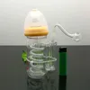 Glaspfeifen Rauchen geblasener Wasserpfeifen Herstellung mundgeblasener Bongs Milchflaschenkessel aus Glas mit Drahtschale und Wasserpfeifenkessel