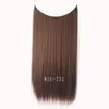 24" Women Invisible Wire No Clips in Fish Line Hair Extensions Straight Wavy Long Heat Resistant Synthetic Hairpiece