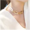 Fashion-brand Pearl Chokers necklaces for women Chunky necklace Twisted Chain Knot necklace pendant Vintage femme statement Bijoux