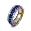 Pierścień łańcucha spinowego ze stali nierdzewnej Lucky Rotate Ring Band Pierścienie Ślubne Pierścionki Mężczyźni Mężczyzny Modna Biżuteria Will i Sandy Drop Shis 080461