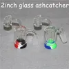 2 Inç Cam Kül Alıcı Sigara Aksesuarları Ile 14mm Ortak 5 ML Silikon Konteyner Reclaimer Kalın Pyrex Ashcatcher Su Bongs + 4mm Kuvars Bangers