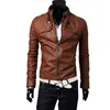BB-C1289 spring autumn 2018 new men fashion standing collar slim and handsome PU leather jacket coat cheap wholesale