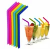 Hem Silikon Dricker Straws Återanvändbara flexibla sugrör med rengöringsborstar Bar Party Straws Ställer 8PC / Set 6067