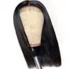 Naturalne włosy miękkie szwajcarskie koronkowe peruki 14 -calowe czarne krótkie bob peruka odporna na ciepło prostą syntetyczną imprezową peruka cosplay dla BL3331006