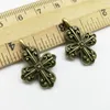 50PCs Flower Cross Charms Pendants Retro Smycken Tillbehör DIY Antik Silver Hänge För Armband Örhängen Keychain 26 * 18mm