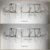 Crystal Chandelier Light Fixture Modern Silver Crystal Pendant Lamp Lustre With Lampshade for Hotel Restaurant Living Room MD32011