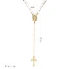 New Fashion chic Gold Silver Cross Rosary Virgin Mary Virgin Religious Jesus Cross Pendant Men Women Necklace