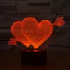 Regalo per la fidanzata 7 Cambia colore Lampada ologramma 3D USB Luci acriliche Anniversario Moglie Presente Regalo di San Valentino Bambini0398000403