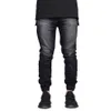 Mens jeans high street hip hop byxor smala fötter jeans 3 färg svart stor storlek asiatisk storlek 29-38