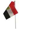 Drapeau de l'Egypte 21x14 cm agitant des drapeaux main Polyester Egypte Pays bannière avec plastique Mâts