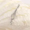 10 Pieces Teardrop Shape Small Charm Pendant Settings 925 Sterling Silver Jewelry DIY Findings for Pearl