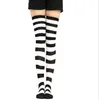 Sexiga Kvinnor Lång Stripe Socks Festival Cosplay Kostym Prop Long Tube Strykning College Girls Knä Highs Sock Mid-Calf Längd Strumpor