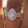 Ins Hot Rings grande strass argento oro rosa ovale pera goccia cuore anelli misti diversi stili gioielli da sposa europei americani DHL libero