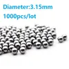 1000 unids/lote diámetro 3,15mm bolas de acero con rodamiento de bolas de acero de alta calidad envío gratis