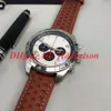 Montres décontractées pour hommes Chronomètre multifonction Mouvement chronographe à quartz Boîtier en acier inoxydable Lunette noire Bracelet en caoutchouc 118488 Poignet263w