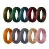 10 pacotes de anéis de silicone com grãos de casca de árvore, alianças de casamento de borracha para mulheres, tamanho 4103614938