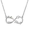 Benutzerdefinierte Namens-Unendlichkeits-Halskette, personalisierbar für Frauen und Mädchen, 18 Karat vergoldet, Schmuckanhänger, gebrannte Geschenke