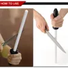 Haste de apontador de faca de cerâmica de 8-10 polegadas com bons apertos ABS alça profissional ferramenta de afiar vara de zircônia para faca de cozinha Sci2448