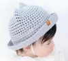 Wholesale-/summer 2019 new children's hats summer cartoon mesh knit basin hat baby sun hat infant cat ear top hat lady