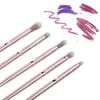 10PCS Laser Pink Color Makeup brushes handle Professional cosmetic Brush Set Blush Eye Shadow free ship 10