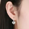 S925 Sterling Silver Kolczyki Dynda Blokada i Kluczowe Kobiety Srebrne Ear Ring Body Biżuteria dla dziewcząt