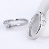 Anel de diamante de zircônia cúbica anéis de engajamento de casal ajustáveis ​​para mulheres sets de casamento masculino e jóias de moda arenosa
